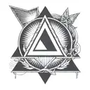 AA symbol of a triangle inside a circle, withe communist symbol inside the triangle tattoo design idea