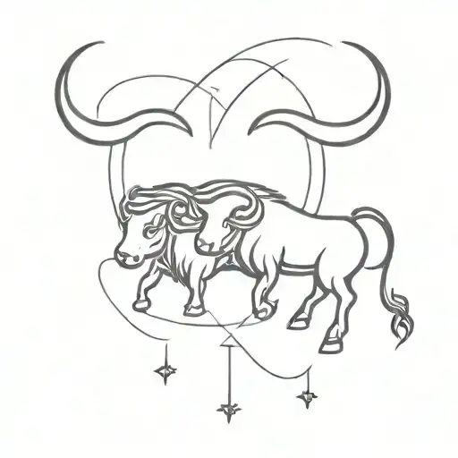 Taurus and leo zodiac sign tattoo design idea