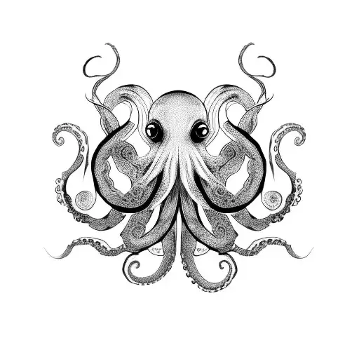 Black pattern octopus tattoo design idea