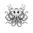 Black pattern octopus tattoo design idea
