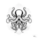 Black pattern octopus tattoo design idea