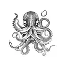 Black pattern octopus tattoo design idea