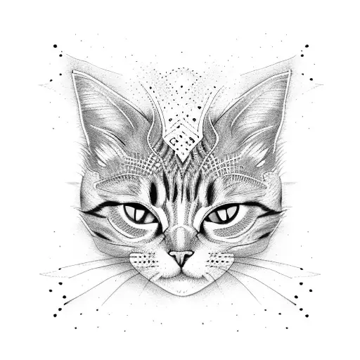 cat in banana  tattoo design idea