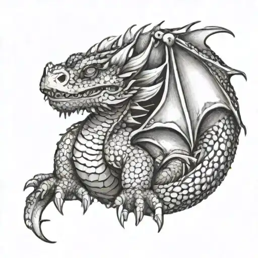 cute dragon tattoo design idea