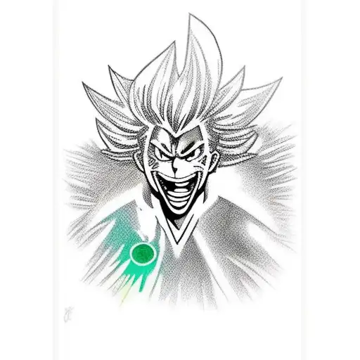 all might from my hero academia with flowers background tattoo design idea