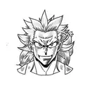 all might from my hero academia with flowers background tattoo design idea