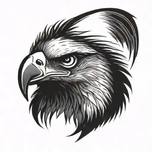 black eagle head tattoo design idea