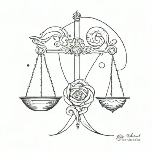 Libra and Aries combination  tattoo design idea
