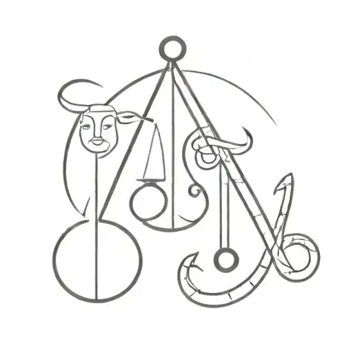 Aries and libra combination tattoo tattoo design idea