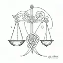 Libra and Aries combination  tattoo design idea