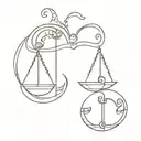 Libra and Aries combination  tattoo design idea