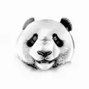 panda face tattoo design idea