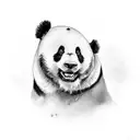 panda face tattoo design idea