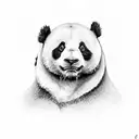 panda face tattoo design idea