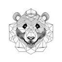 panda face tattoo design idea