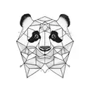 panda face tattoo design idea