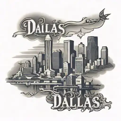 Dallas texas skyline tattoo design idea