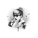 bartender mix girl drink  tattoo design idea