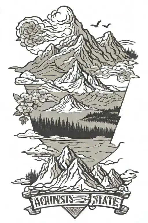 mountains Ohio state Washington DC   tattoo design idea