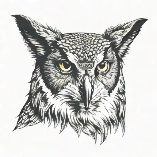owl,crow,red deer,wolf,schottisch brown collie  tattoo design idea