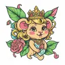 princess gummy bear tattoo design idea