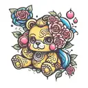 princess gummy bear tattoo design idea