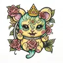princess gummy bear tattoo design idea