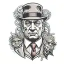 mafia boss tattoo design idea