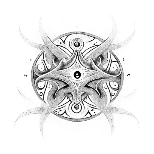 Lovecraftian cosmic horror sigil tattoo design idea