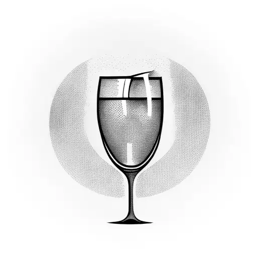A wine glass with a runner silhouette inside tattoo design idea