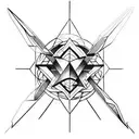 flecha, triangulos y nombre de adrian tattoo design idea