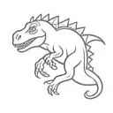 dino nugget in cursive shoulder piece tattoo design idea