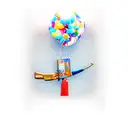 ak47 baloons tattoo design idea