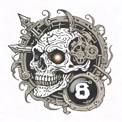 videogame cod zombies, linkin park, black hole gargantua, diamond k card  tattoo design idea