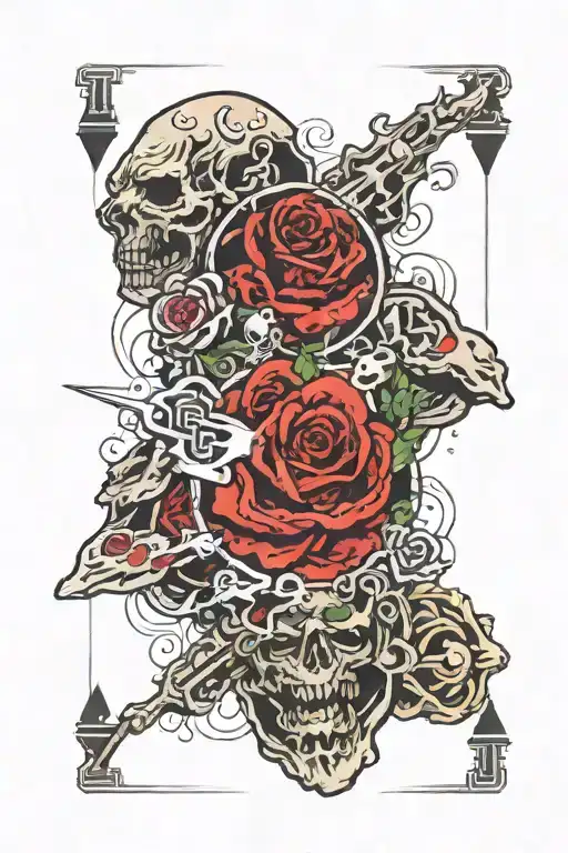 videogame cod zombies, linkin park, black hole gargantua, diamond k card  tattoo design idea