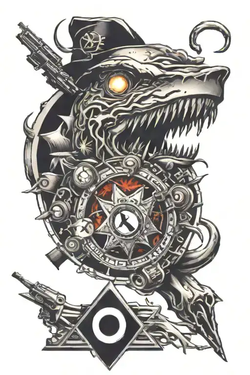 videogame cod zombies, linkin park, black hole gargantua, diamond k card  tattoo design idea