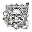 videogame cod zombies, linkin park, black hole gargantua, diamond k card  tattoo design idea