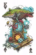 videogame cod zombies, linkin park, black hole gargantua, diamond k card  tattoo design idea