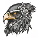 eagle star gorilla face tattoo design idea