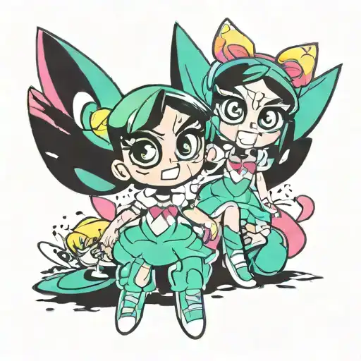 Powerpuff girls tattoo design idea