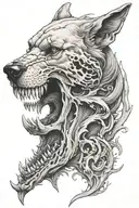 wolf skull tattoo design idea