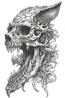wolf skull tattoo design idea