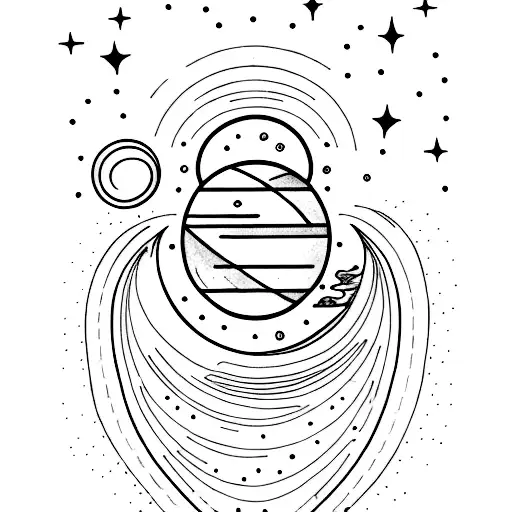 A minimalist tattoo of a comet soaring through the cosmos tattoo design idea
