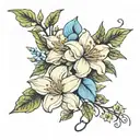 jasmine flowers intertwined tattoo design idea