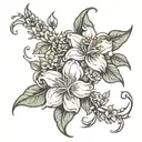 jasmine flowers intertwined tattoo design idea