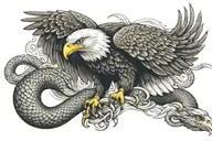 eagle fighting a snake  tattoo design idea