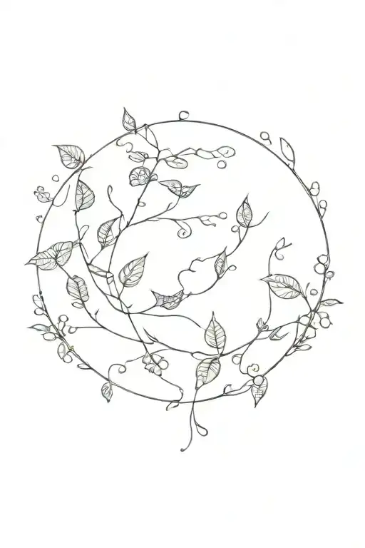 Vines, celestial, and earthy  tattoo design idea