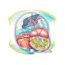 grapefruit envelope tattoo design idea