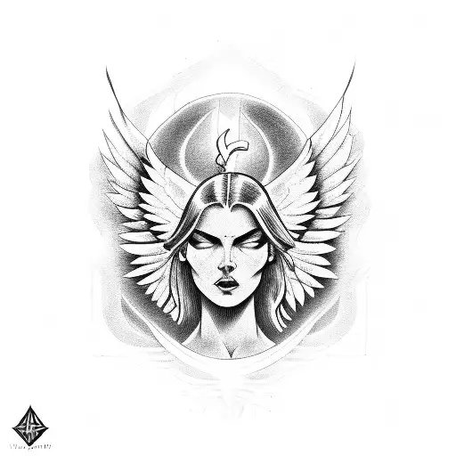 angel vs demon  tattoo design idea