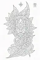 polynesian tattoo leg sketch tattoo design idea